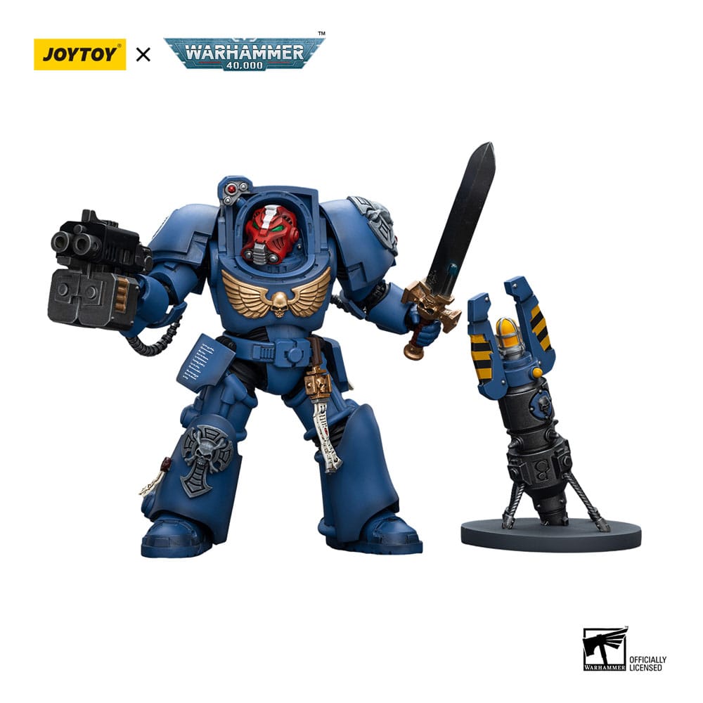 Warhammer 40k Action Figure 1/18 Ultramarines Terminator Squad Sergeant with Power Sword and Teleport Homer 12 cm