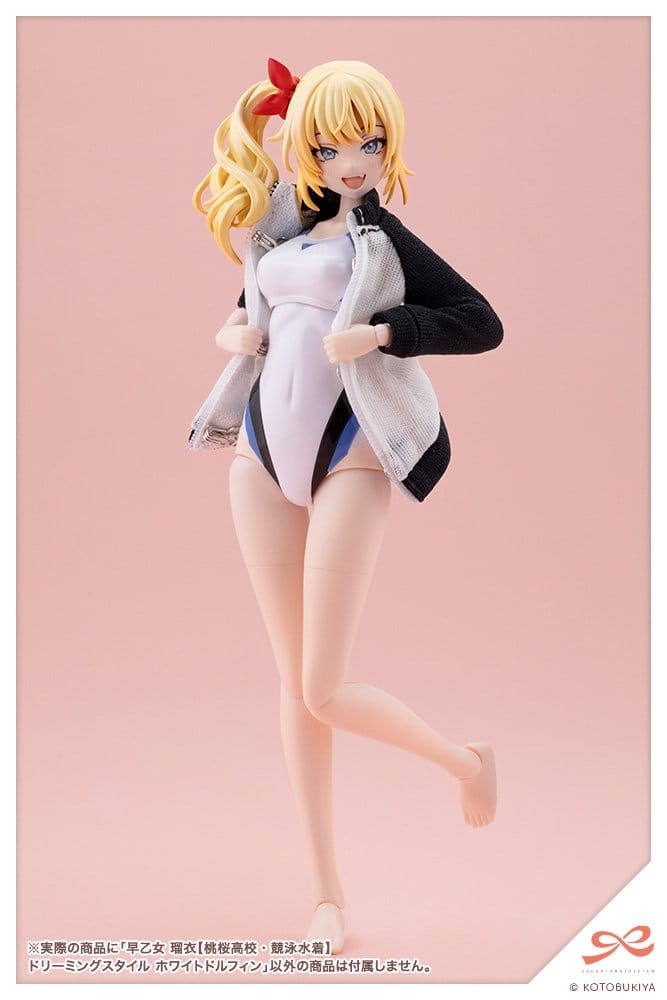 Sousaishojoteien Plastic Model 1/10 Rui Saotome Touou High School Competitive Swimsuit Dreaming Style White Dolphin 16 cm