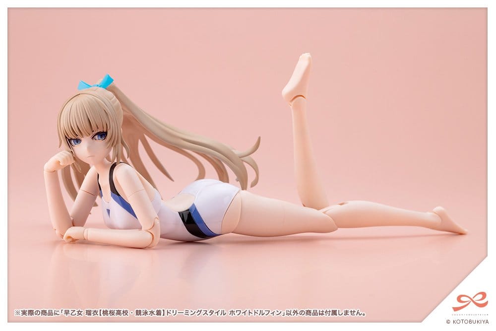 Sousaishojoteien Plastic Model 1/10 Rui Saotome Touou High School Competitive Swimsuit Dreaming Style White Dolphin 16 cm