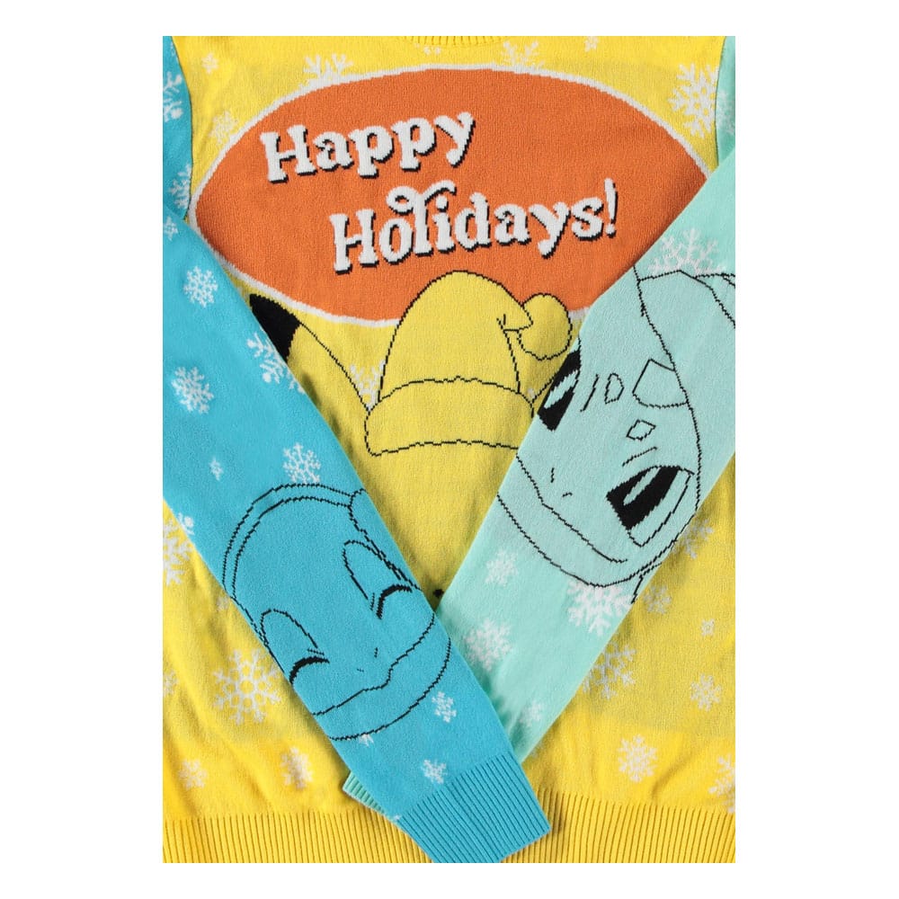 Pokémon Sweater Pikachu, Bulbasaur, Squirtle & Charmender (Christmas Jumper) Size S