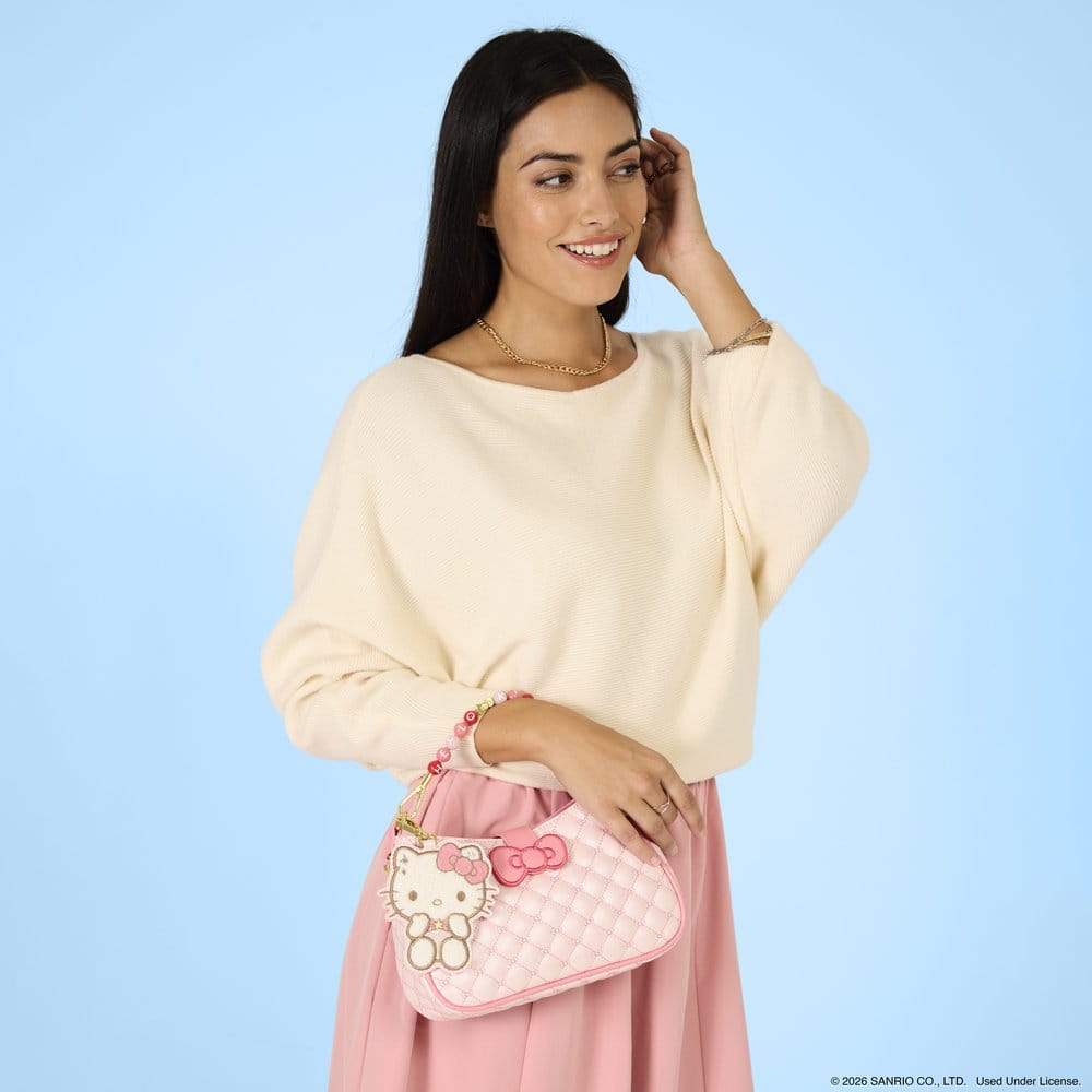 Sanrio by Loungefly Crossbody with Beaded Handle & Bag Charm Hello Kitty Quilted