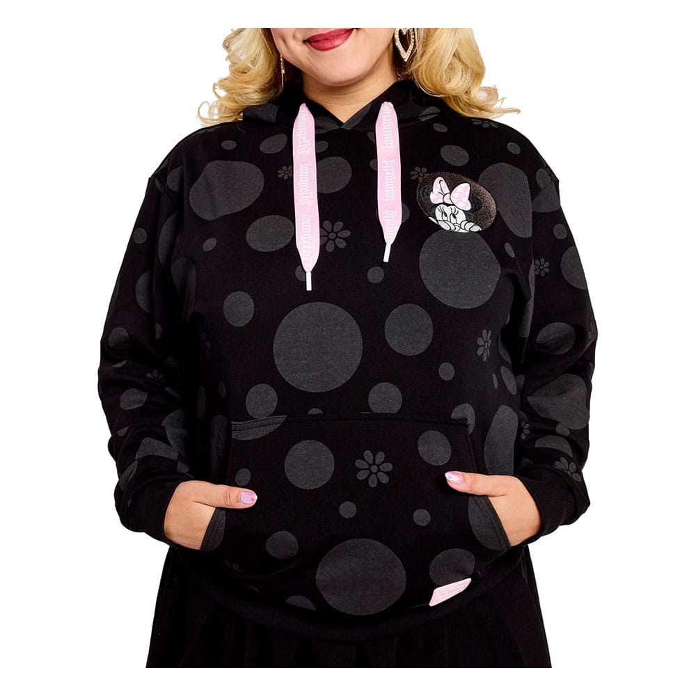 Disney by Loungefly Hoodie Sweater Unisex Minnie Rocks the Dots Florals Size XL