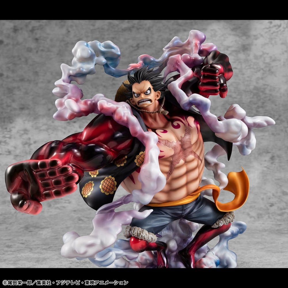 One Piece Portrait.Of.Pirates SA-Maximum PVC Figure Monkey D. Luffy Gear 4 Bounce-Man 10th Limited Ver. 30 cm