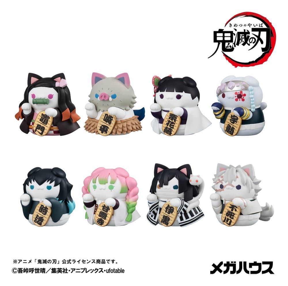 Demon Slayer: Kimetsu no Yaiba Mega Cat Project Mini Figures 6 cm Demon Slayer Fortune Cats ver. 02 Blind Box Display (8) (Repeat)