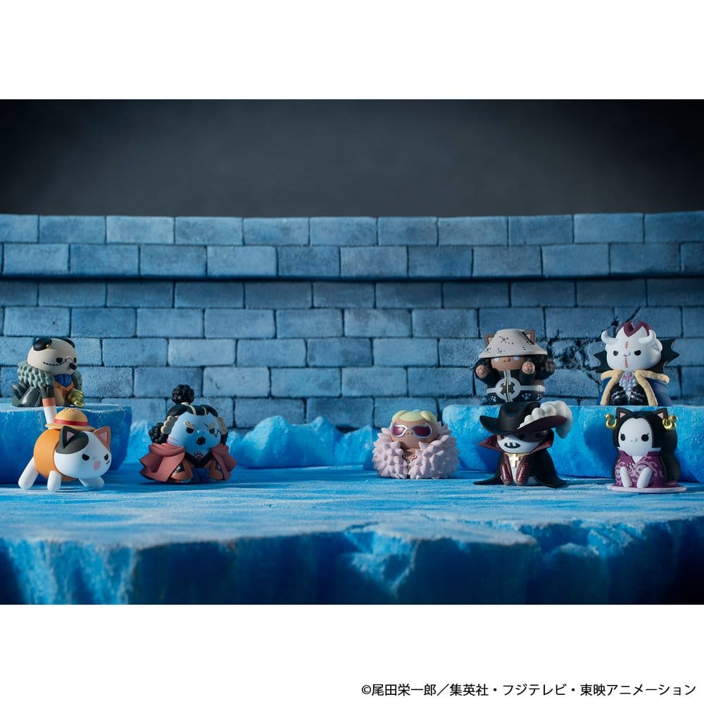 One Piece Mega Cat Project Nyan Piece Nyan! Luffy & the Seven Warlords of the Sea Mini Figures 3 cm Blind Box Display (8) (Repeat)