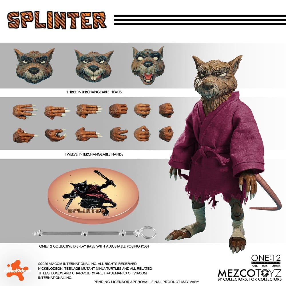Teenage Mutant Ninja Turtles One:12 Collective Action Figure 1/12 Splinter 17 cm