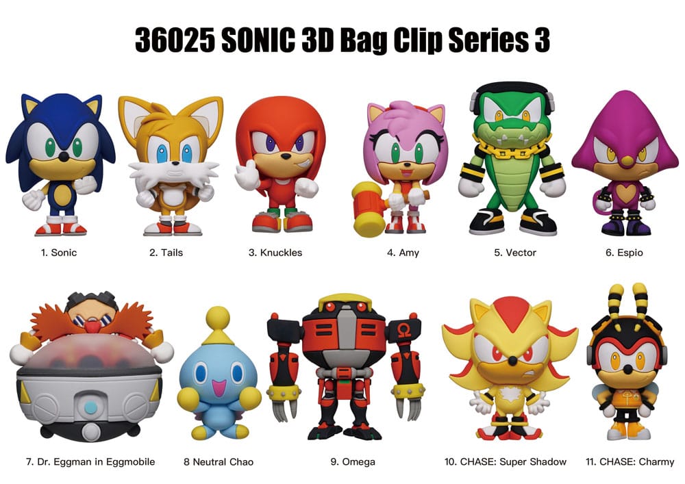 Sonic - The Hedgehog 3D PVC Bag Clips Series 3 Display (24)
