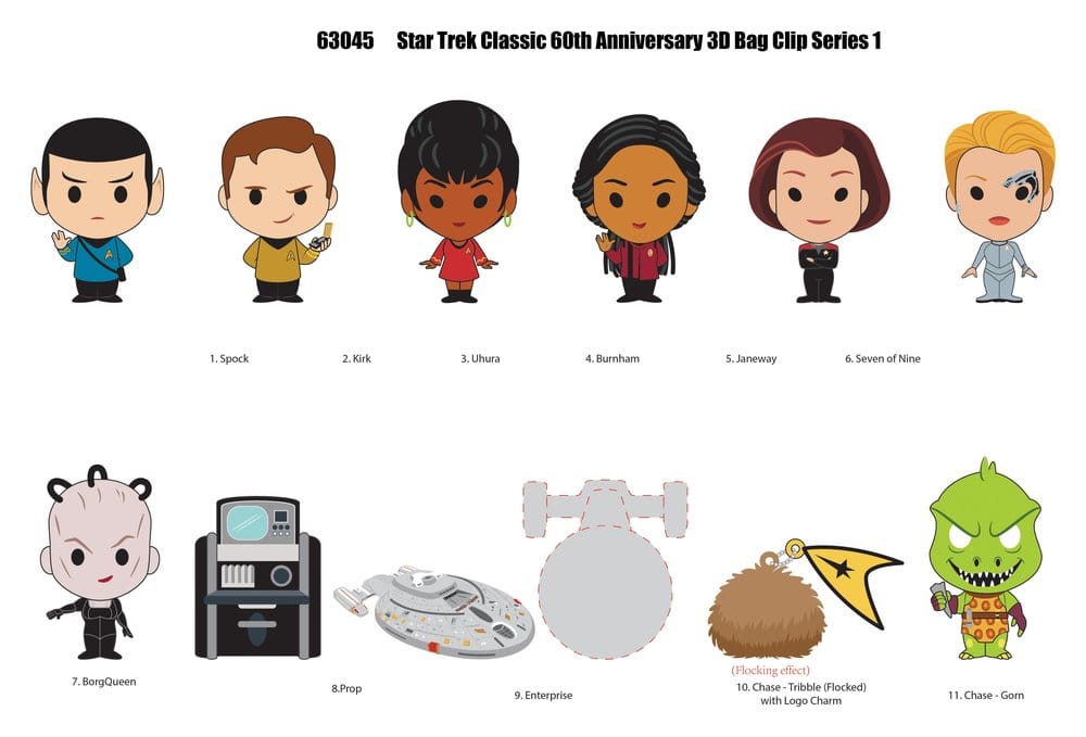 Star Trek 3D Foam Bag Clips Serie 1 Display (24)