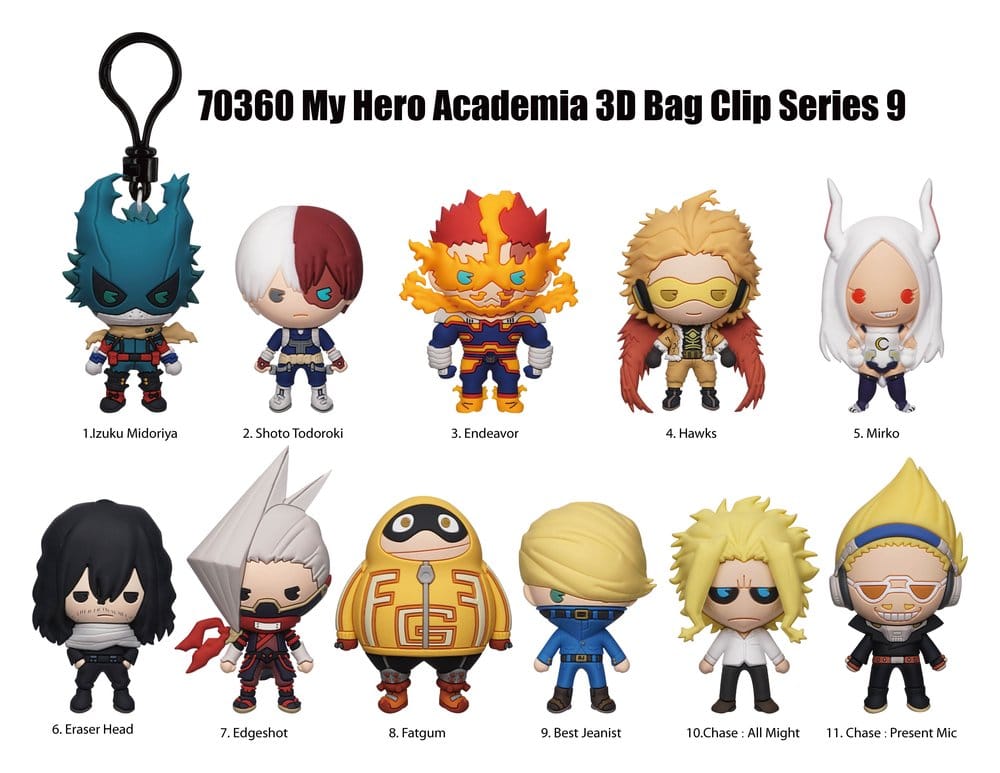 My Hero Academia 3D PVC Bag Clips Series 9 Blind Bag Display (24)