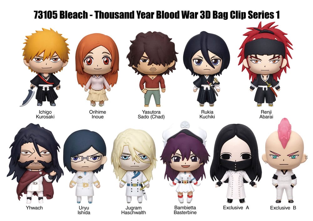 Bleach Thousand-Year Blood War 3D Foam Bag Clips Series 1 Display (24)