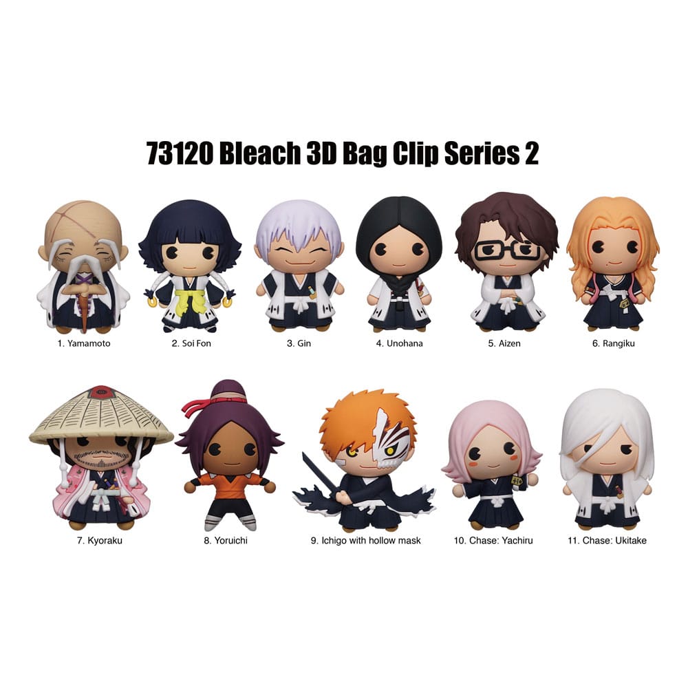 Bleach 3D PVC Bag Clips  Series 2 Display (24)