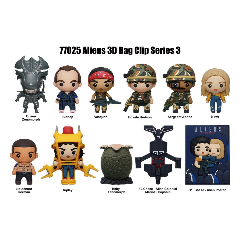 Alien 3D PVC Bag Clip Series 3 Display (24)