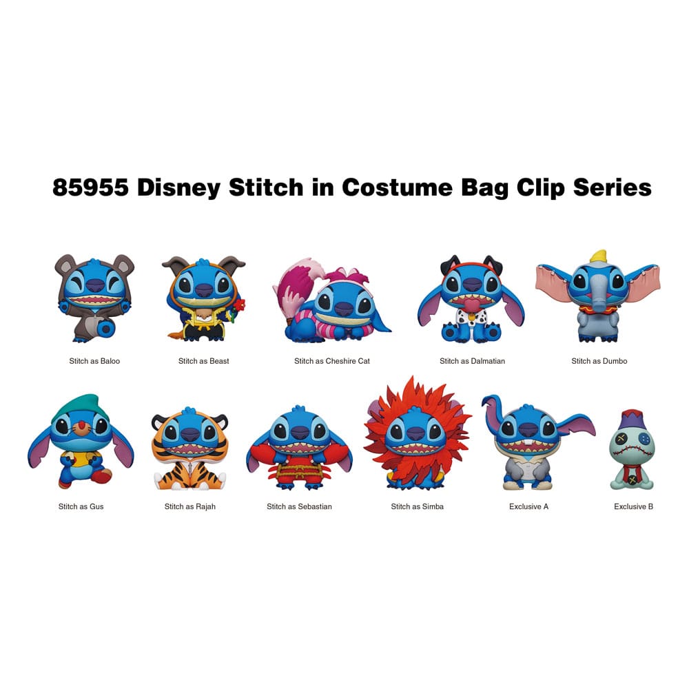Lilo & Stitch 3D PVC Bag Clips Series 1 Stitch in costume Display (24)