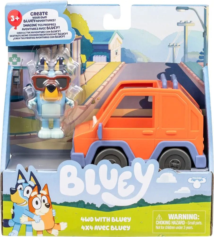 Bluey  Mini Figure Playset Bluey & 4WD Car