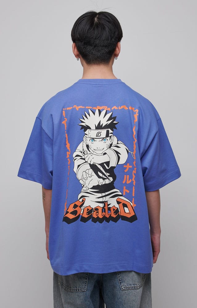 Naruto Shippuden T-Shirt Graphic Blue Size L