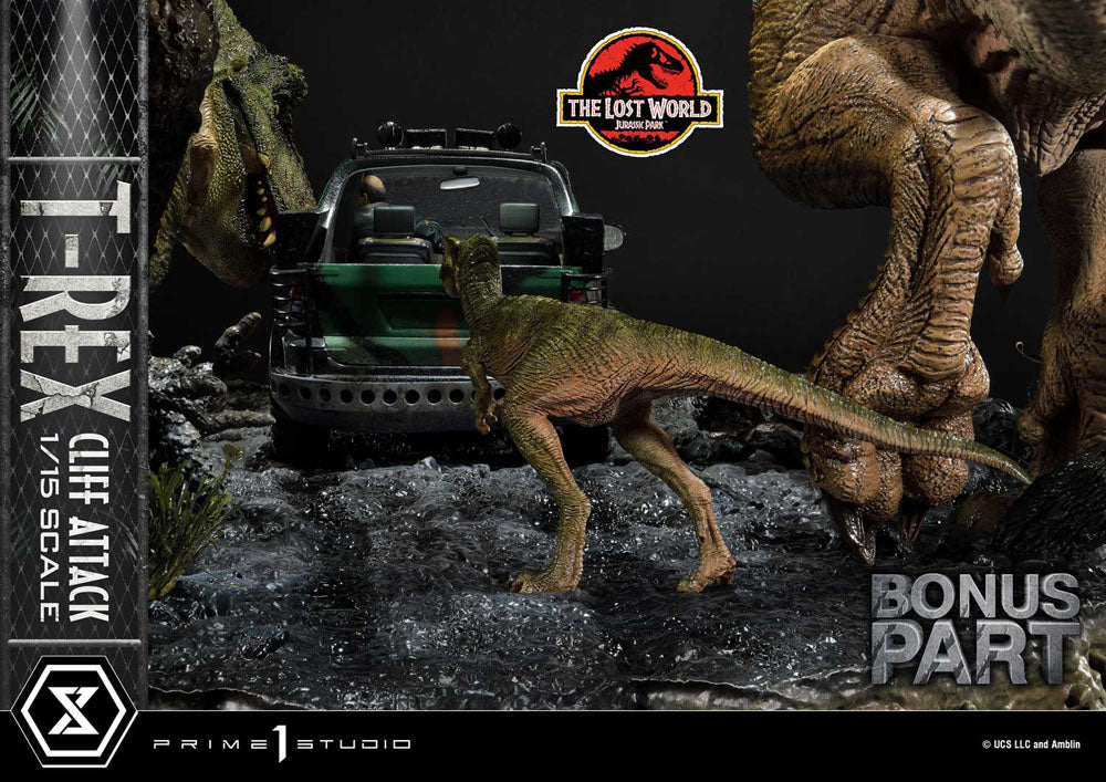 Jurassic World: The Lost World Statue 1/15 T-Rex Cliff Attack Bonus Ve