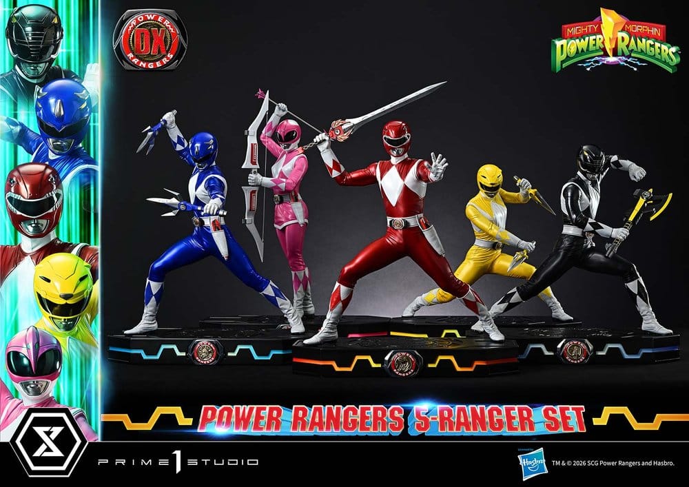 Mighty Morphin Power Rangers Premium Masterline Set of 5 Statues 1/4 Deluxe Version 62 cm