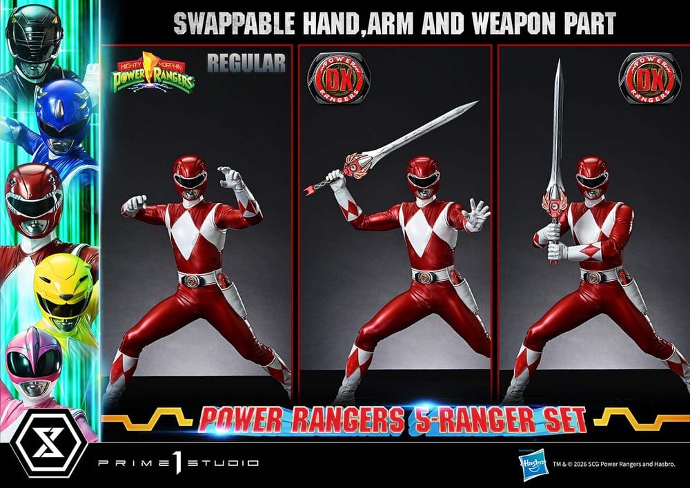 Mighty Morphin Power Rangers Premium Masterline Set of 5 Statues 1/4 Deluxe Bonus Version 62 cm