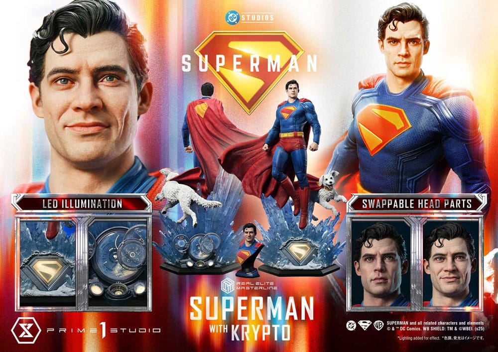 Superman (2025) Real Elite Masterline Series Statue 1/3 Superman with Krypto Bonus Version 95 cm