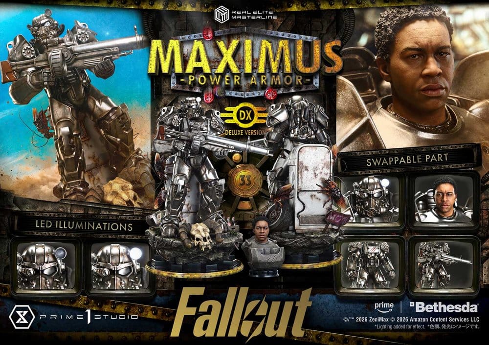 Fallout Real Elite Masterline Statue 1/4 Maximus Power Armor DX Bonus Version 67 cm