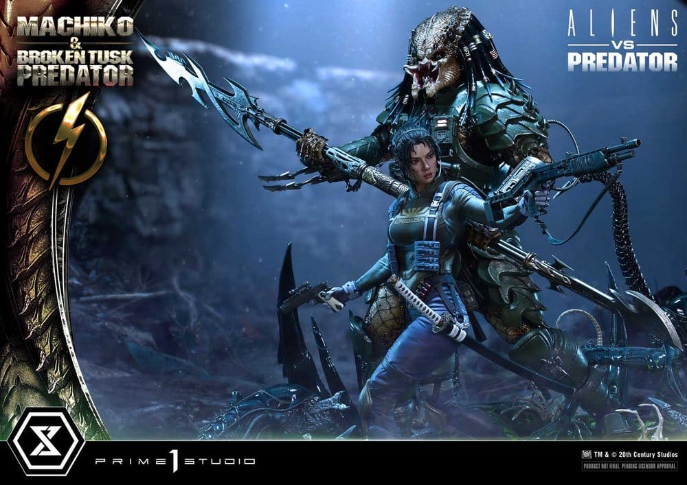 Aliens vs. Predator (Comic) Ultimate Premium Masterline Statue 1/4 Machiko & Broken Tusk Predator 79 cm