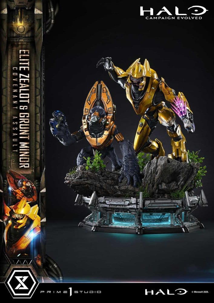 Halo: Campaign Evolved Ultimate Premium Masterline Series Statue 1/4 Elite Zealot & Grunt Minor: Covenant Assault Bonus Version 81 cm
