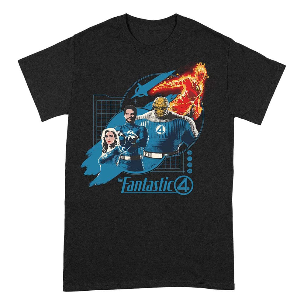 Fantastic Four T-Shirt Group Grid Blue  Size S