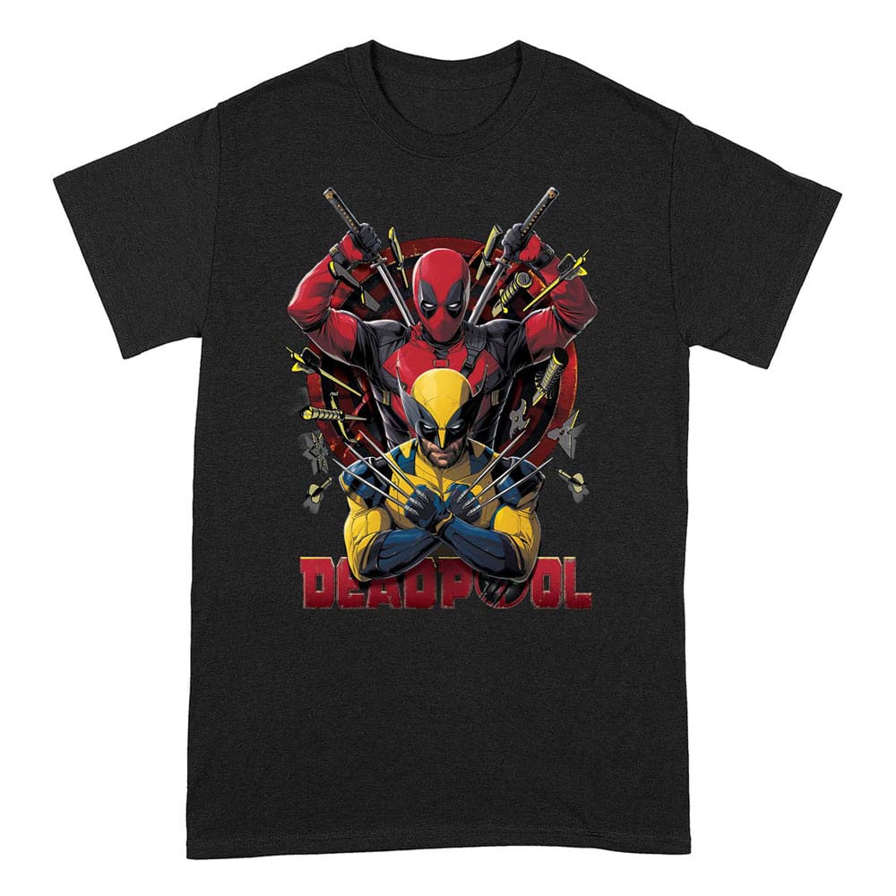 Deadpool T-Shirt Deadpool And Wolverine Pose Size M