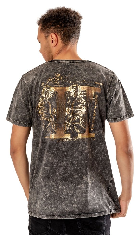Harry Potter T-Shirt Hufflepuff Acid Wash Size S