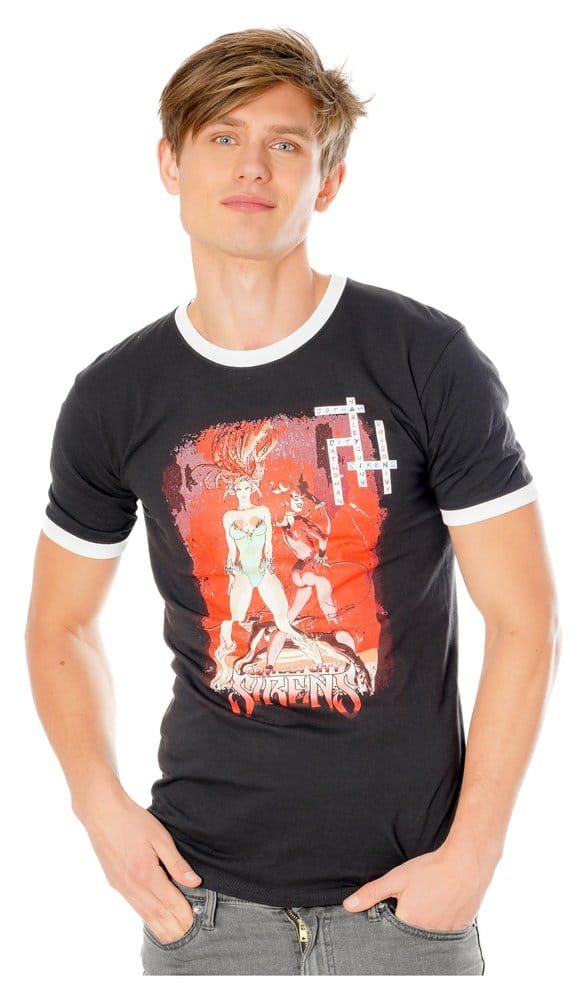 Gotham City Sirens T-Shirt Crossword Black Ringer Size XXL