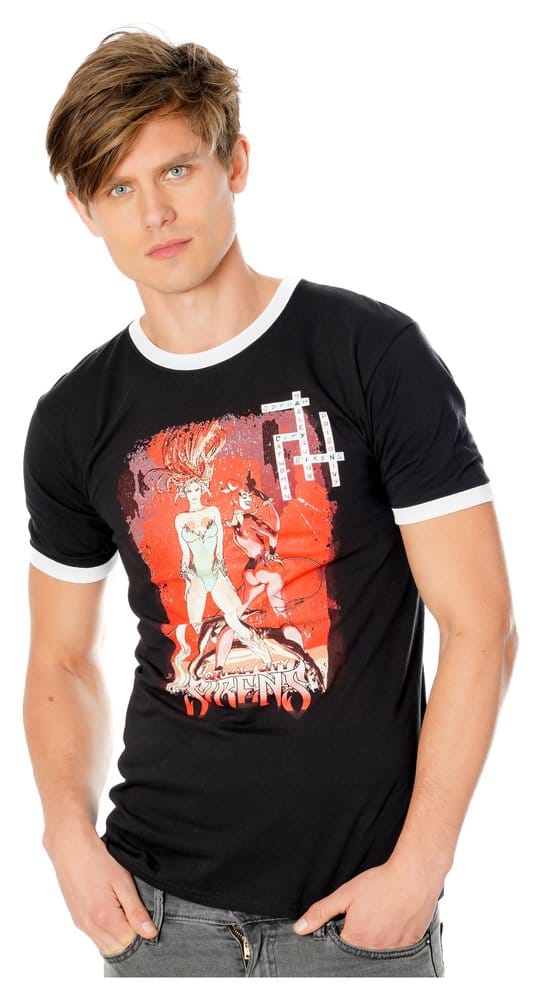 Gotham City Sirens T-Shirt Crossword Black Ringer Size XXL