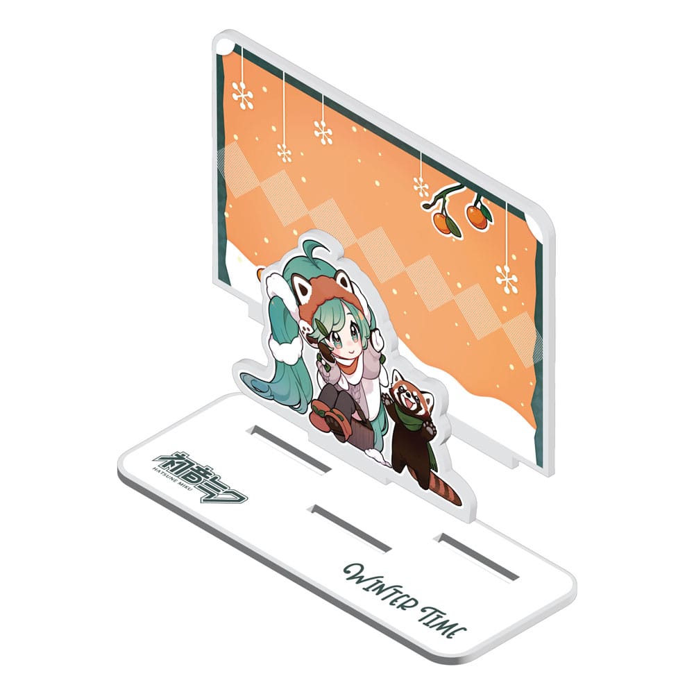 Hatsune Miku Acrylic Figure Standee Miku and Red Panda (Winter Time) 11 cm