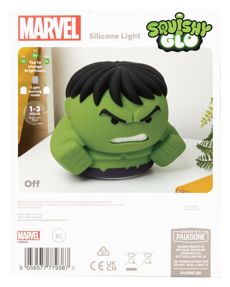 Marvel Universe SquishyGlo Silicon Light Hulk Rechargeable 15 cm