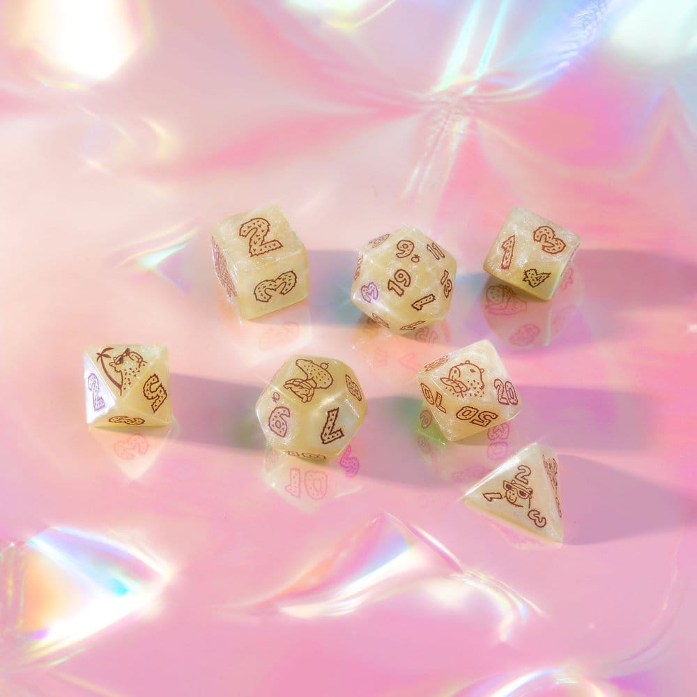 Capybara Dice Set of 7 Sleepy