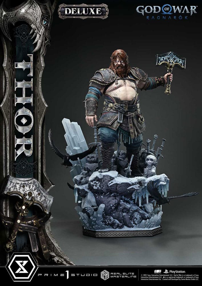 God of War: Ragnarök Real Elite Masterline Series Statue 1/3 Thor Deluxe Bonus Version 105 cm