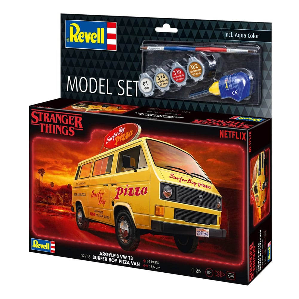 Stranger Things Model Kit Set 1/25 VW T3 Bus Surfer Boy 19 cm