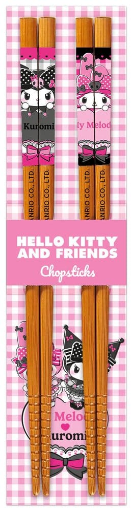 Sanrio Pink Black Party Series Chopsticks Hello Kitty Kimono