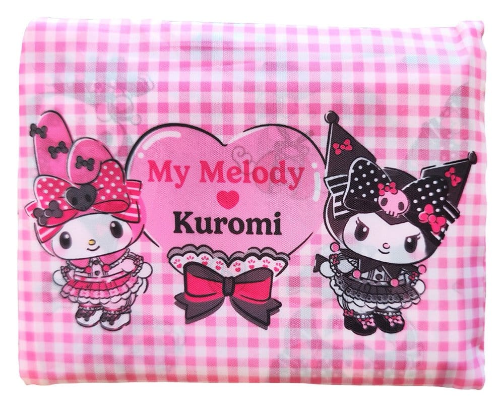 Sanrio Pink Black Party Series Tote Bag Kuromi & My Melody Foldable