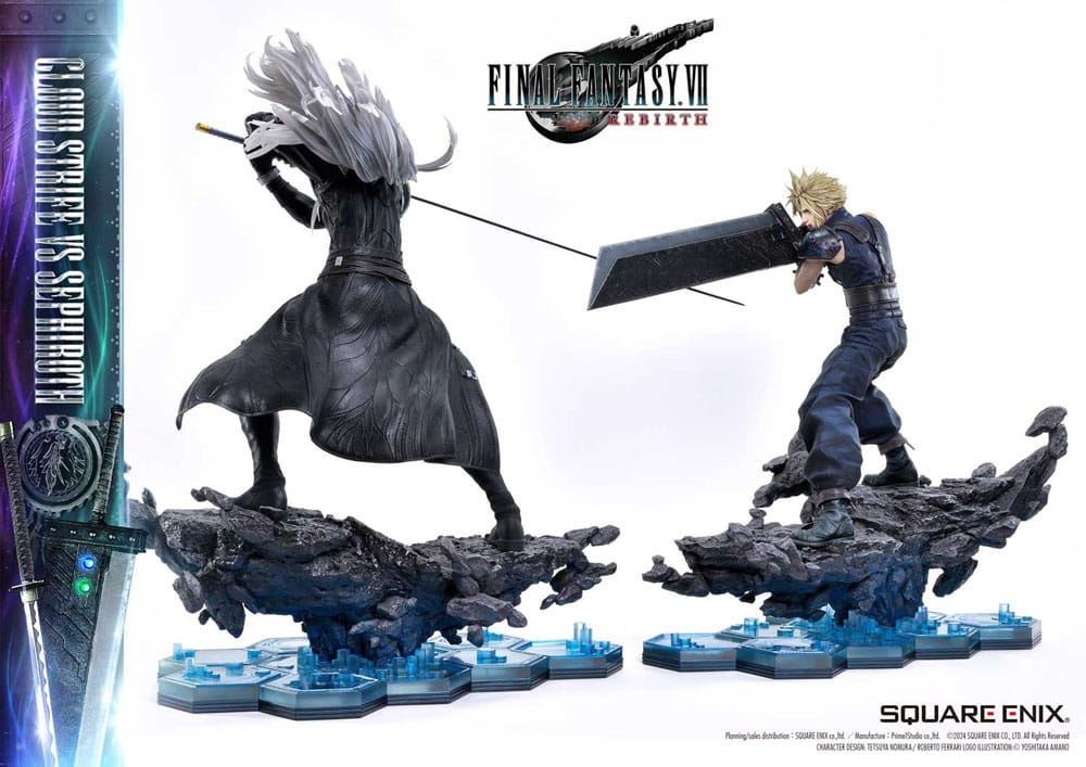 Final Fantasy VII Rebirth Statues 2-Pack 1/4 Cloud Strife vs Sephiroth 69 cm