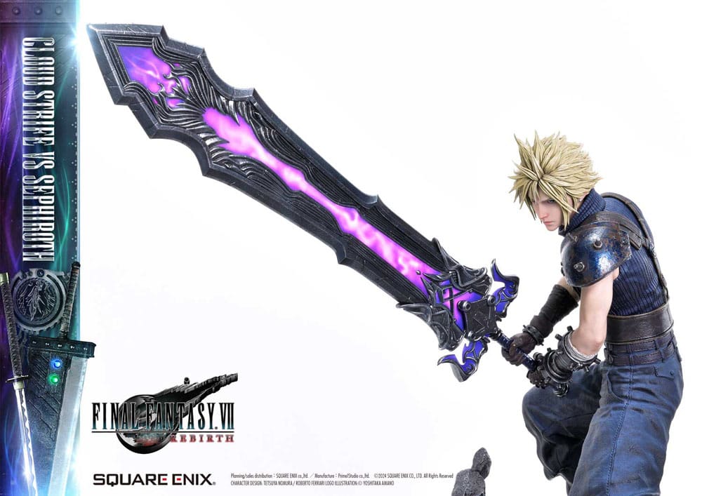 Final Fantasy VII Rebirth Statues 2-Pack 1/4 Cloud Strife vs Sephiroth 69 cm