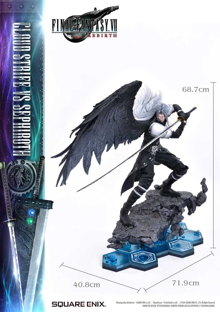 Final Fantasy VII Rebirth Statues 2-Pack 1/4 Cloud Strife vs Sephiroth 69 cm