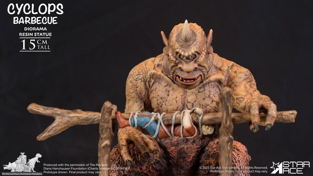 Ray Harryhausen Diorama 1/8 Cyclops Barbecue Scene 17 cm