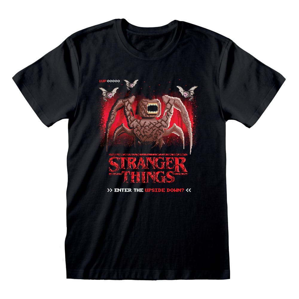 Stranger Things T-Shirt 8 Bit Upside Down Size M