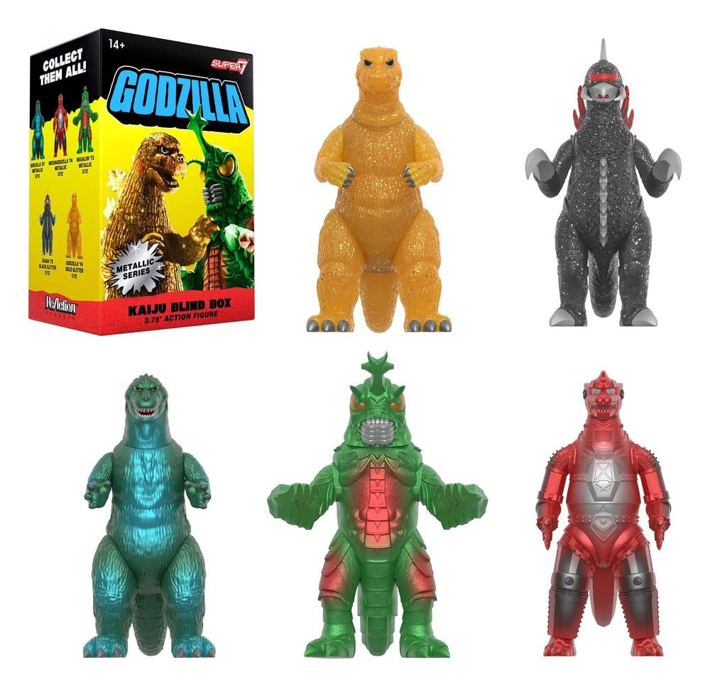 Godzilla Toho (Metallic) Action Figure Blind Box Wave 5 Display (12)