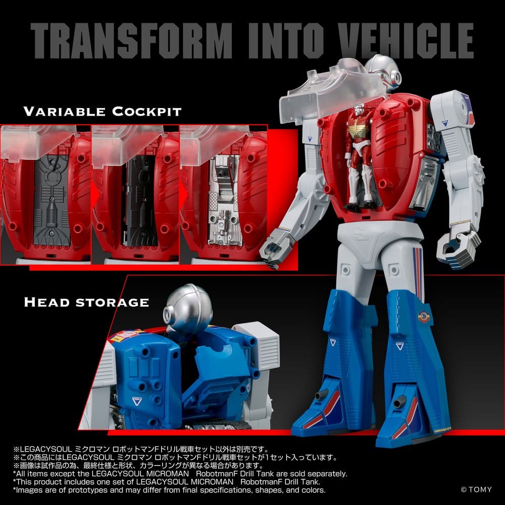 Microman Legacysoul Action Figure Robotman F Drill Tank