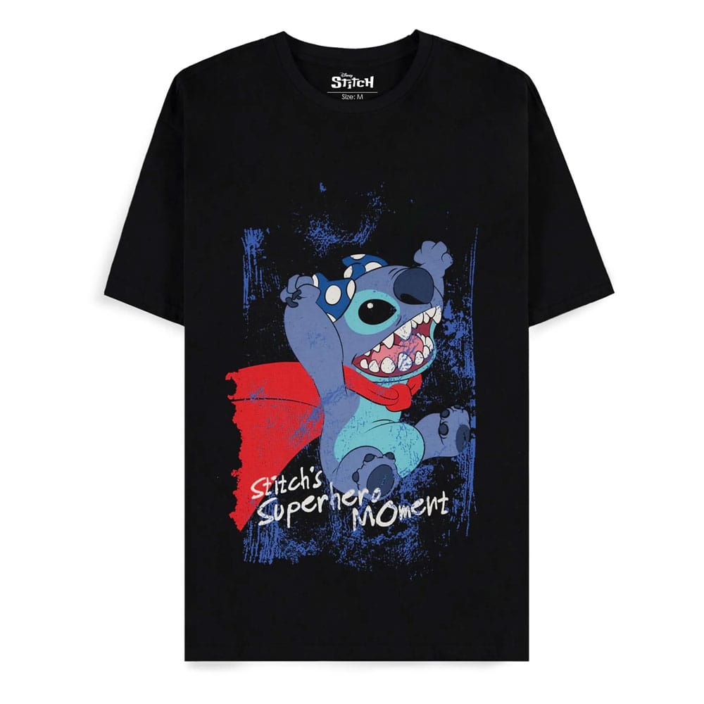 Lilo & Stitch T-Shirt Superhero Black Size L