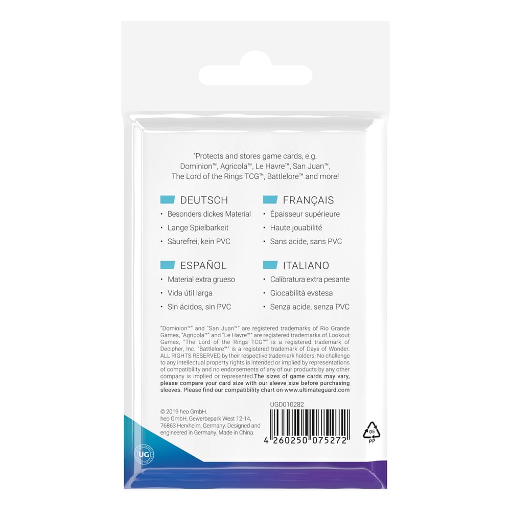 Ultimate Guard Premium Soft Sleeves for Board Game Cards Standard European (50)