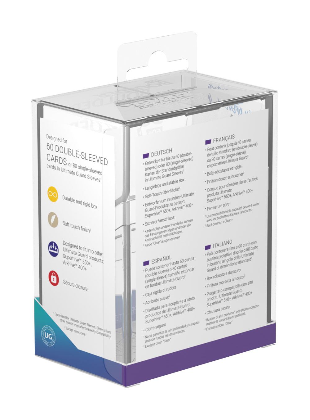 Ultimate Guard Boulder Deck Case 60+ Standard Size Clear