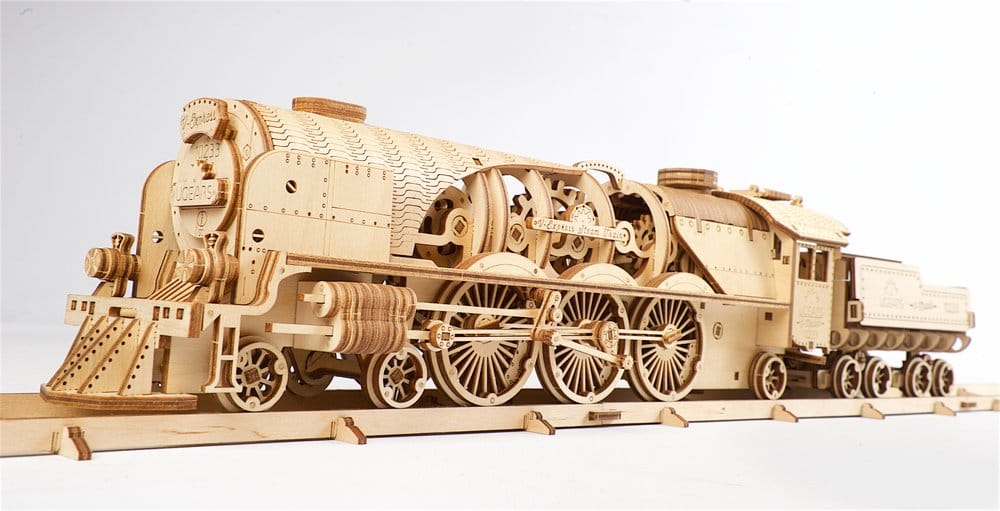 Ugears 3D Wooden Puzzle V-Express Steam Train with Tender