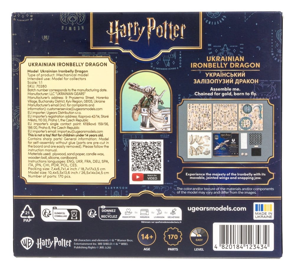 Harry Potter 3D Wooden Puzzle Ukrainian Ironbelly Dragon